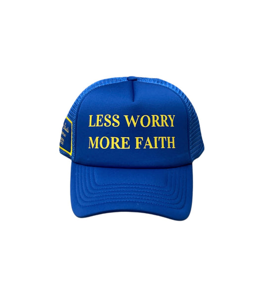 Less Worry More Faith Royal Blue hat